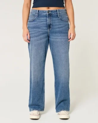 High-Rise Dark Wash Dad Jeans