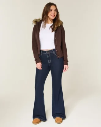 High-Rise Dark Wash Flare Jeans