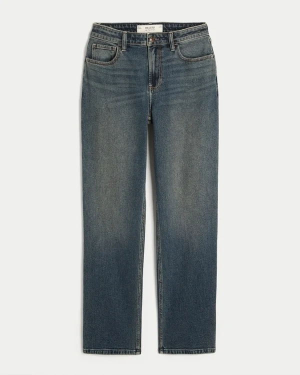 High-Rise Dark Wash Straight Jeans High-Rise Dark Wash Straight Jeans