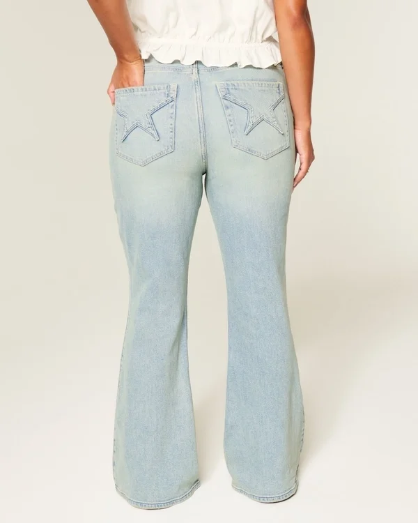 High-Rise Light Wash Star Pocket Flare Jeans High-Rise Light Wash Star Pocket Flare Jeans