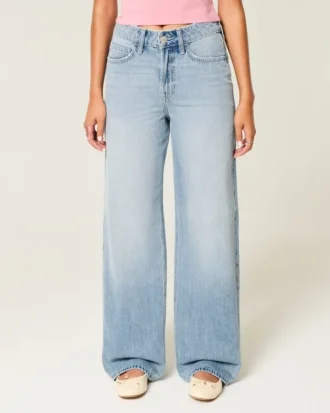 High-Rise Medium Wash Baggy Jeans