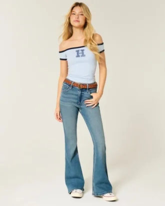 High-Rise Medium Wash Flare Jeans