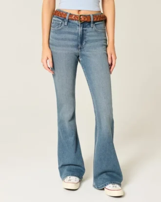 High-Rise Medium Wash Flare Jeans