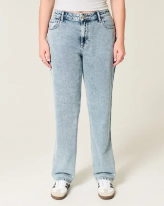 High-Rise Medium Wash Straight Jeans