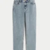 High-Rise Medium Wash Straight Jeans