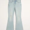 High-Rise Ripped Light Wash Flare Jeans High-Rise Ripped Light Wash Flare Jeans
