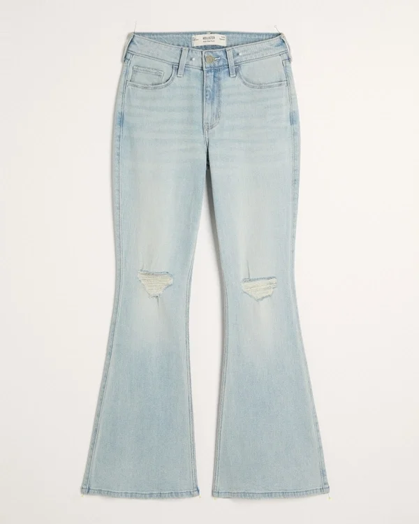 High-Rise Ripped Light Wash Flare Jeans High-Rise Ripped Light Wash Flare Jeans