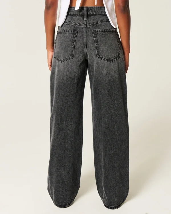 High-Rise Washed Black Baggy Jeans High-Rise Washed Black Baggy Jeans
