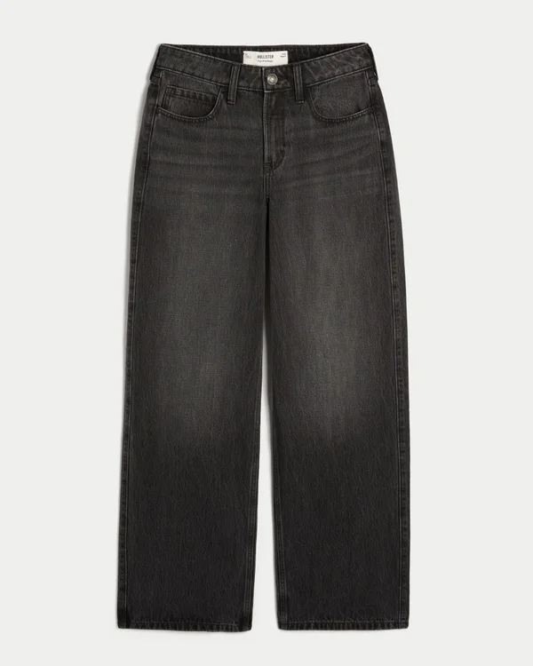 High-Rise Washed Black Baggy Jeans High-Rise Washed Black Baggy Jeans