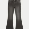 High-Rise Washed Black Embroidered Flare Jeans High-Rise Washed Black Embroidered Flare Jeans