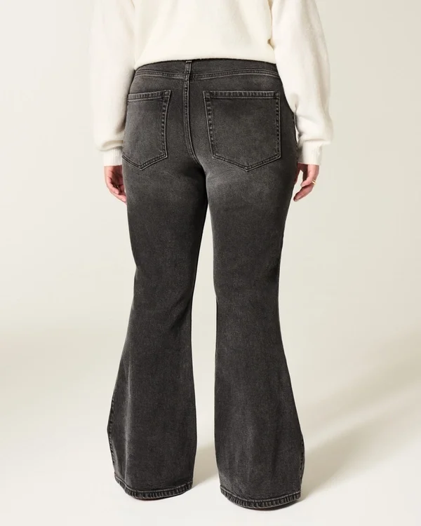 High-Rise Washed Black Flare Jeans High-Rise Washed Black Flare Jeans