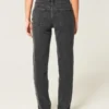 High-Rise Washed Black Straight Jeans High-Rise Washed Black Straight Jeans