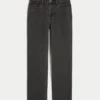 High-Rise Washed Black Straight Jeans High-Rise Washed Black Straight Jeans