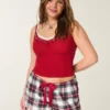 Holiday Vault Release Satin Tie Flannel Mini Shorts