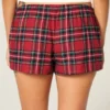 Holiday Vault Release Satin Tie Flannel Mini Shorts