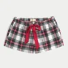 Holiday Vault Release Satin Tie Flannel Mini Shorts