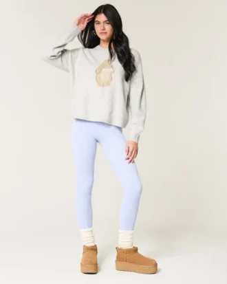 Hollister Comfy Cloud Bunny Graphic Crew Sweater