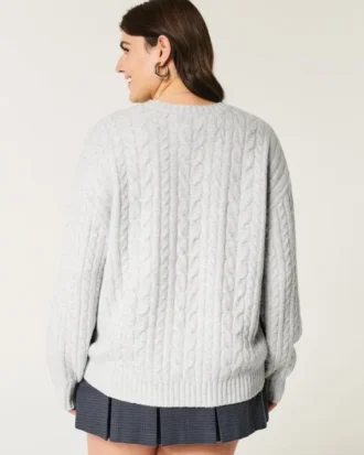 Hollister Comfy Cloud Cable-Knit Crew Sweater