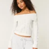 Hollister Comfy Cloud Stitchy Off-the-Shoulder Sweater