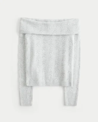 Hollister Comfy Cloud Stitchy Off-the-Shoulder Sweater