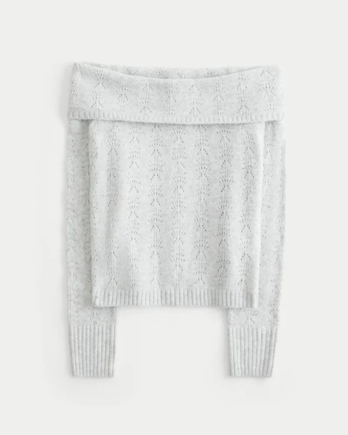 Hollister Comfy Cloud Stitchy Off-the-Shoulder Sweater