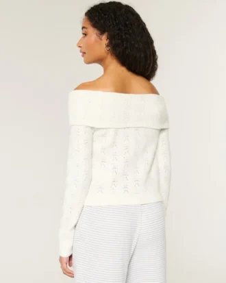Hollister Comfy Cloud Stitchy Off-the-Shoulder Sweater