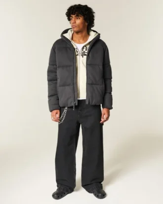 Hollister Feel Good Fleece Puffer Jacket