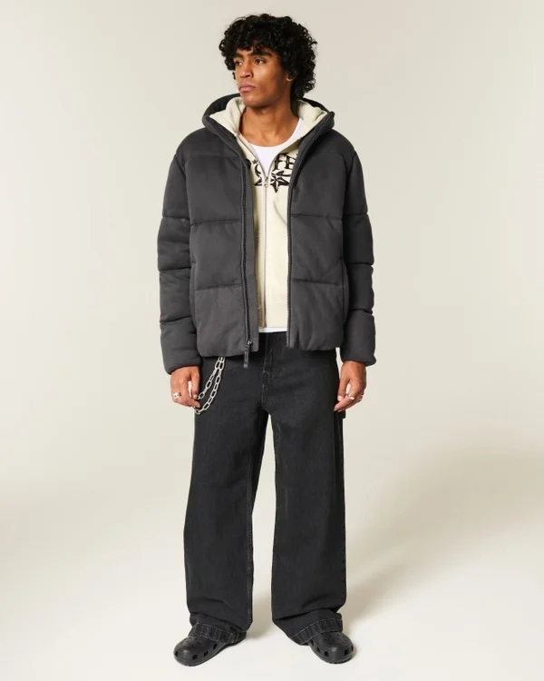 Hollister Feel Good Fleece Puffer Jacket Hollister Feel Good Fleece Puffer Jacket