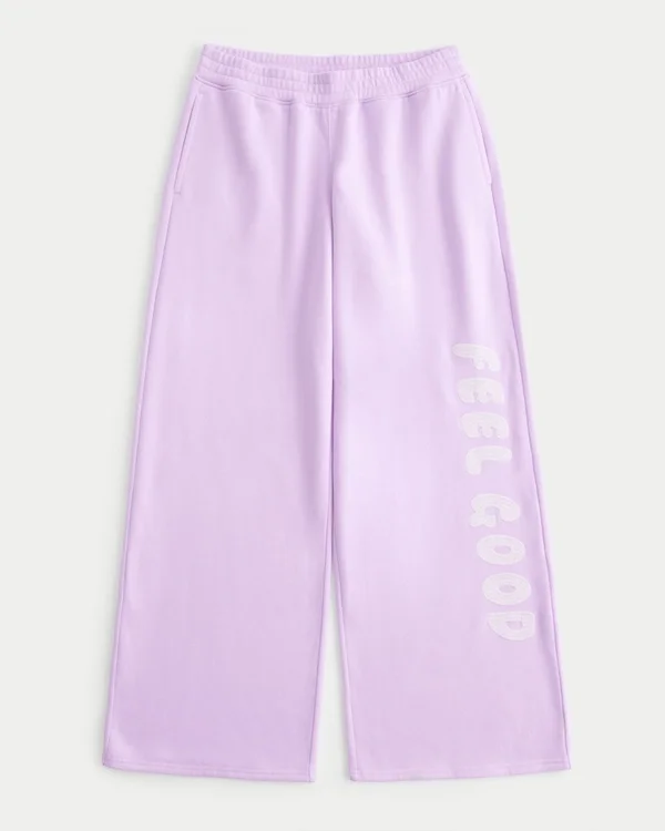 Hollister Feel Good Graphic Baggy Sweatpants Hollister Feel Good Graphic Baggy Sweatpants