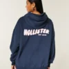 Hollister Feel Good Oversized Logo Graphic Hoodie Hollister Feel Good Oversized Logo Graphic Hoodie