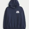 Hollister Feel Good Oversized Logo Graphic Hoodie Hollister Feel Good Oversized Logo Graphic Hoodie