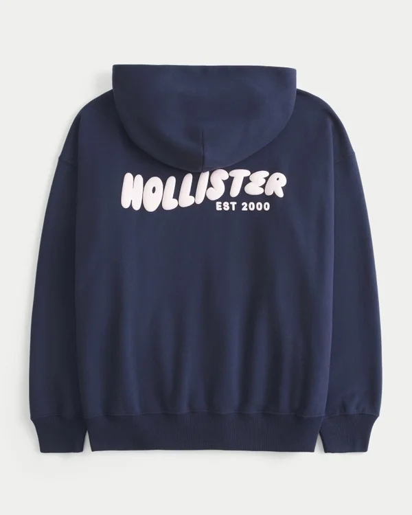 Hollister Feel Good Oversized Logo Graphic Hoodie Hollister Feel Good Oversized Logo Graphic Hoodie