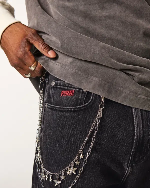 Hollister x Taco Bell Washed Black Embroidered Graphic Baggy Jeans Hollister x Taco Bell Washed Black Embroidered Graphic Baggy Jeans