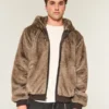 Hooded Faux Fur Jacket