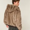 Hooded Faux Fur Jacket