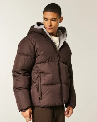 Hooded Faux Fur-Lined Puffer Jacket
