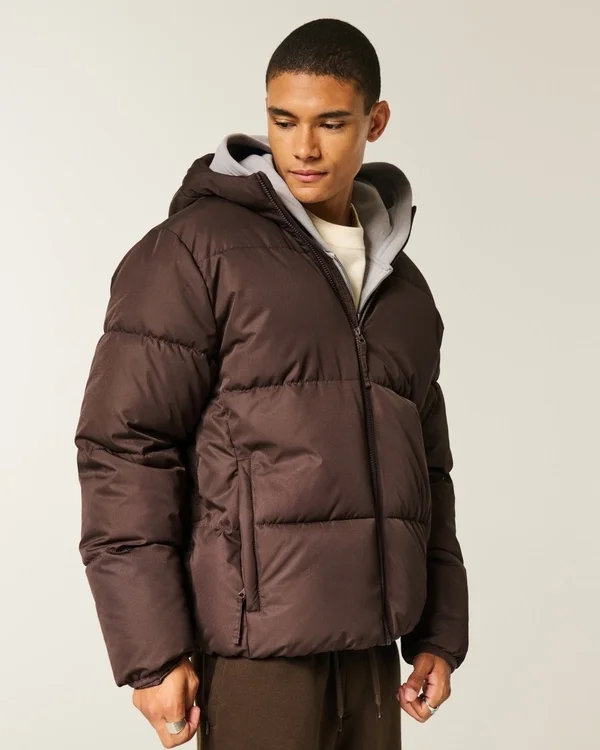 Hooded Faux Fur-Lined Puffer Jacket Hooded Faux Fur-Lined Puffer Jacket