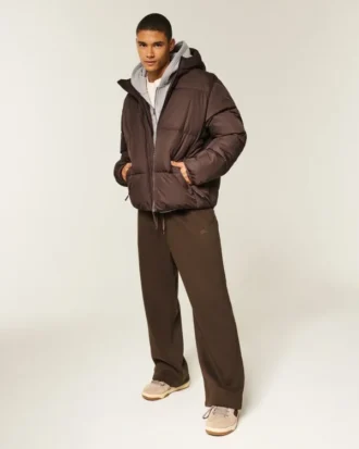 Hooded Faux Fur-Lined Puffer Jacket