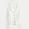 Hooded Faux Fur Trim Cardigan Hooded Faux Fur Trim Cardigan