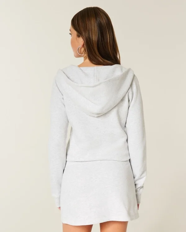 Hooded Long-Sleeve Fleece Dress Hooded Long-Sleeve Fleece Dress