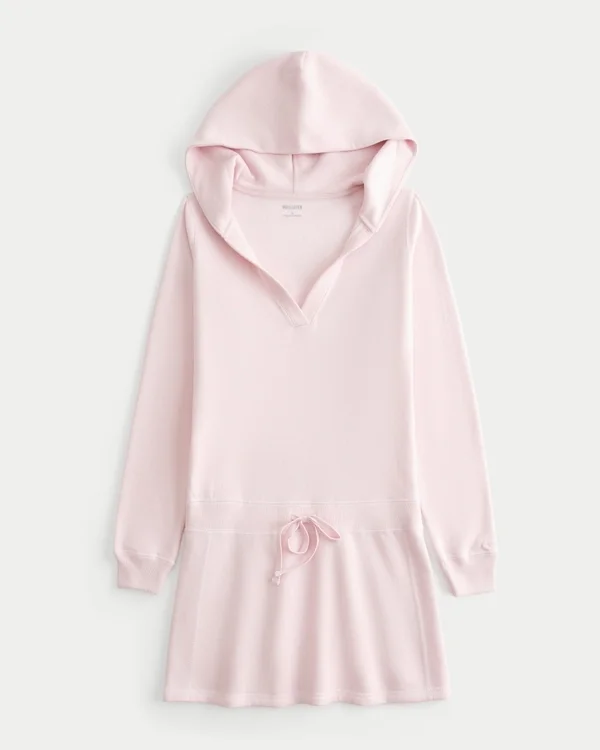 Hooded Long-Sleeve Fleece Dress Hooded Long-Sleeve Fleece Dress