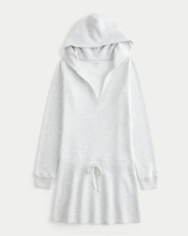 Hooded Long-Sleeve Fleece Dress Hooded Long-Sleeve Fleece Dress