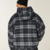 Hooded Plaid Flannel Skater Jacket Hooded Plaid Flannel Skater Jacket