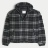 Hooded Plaid Flannel Skater Jacket Hooded Plaid Flannel Skater Jacket