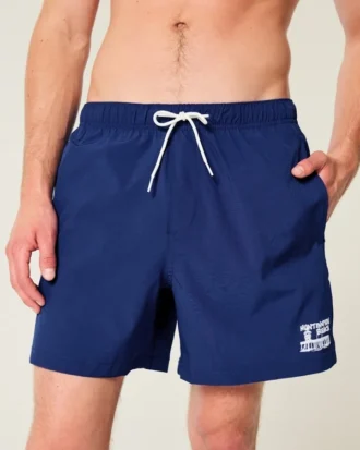 Huntington Beach Graphic Mid-Thigh Volley Swim Trunks
