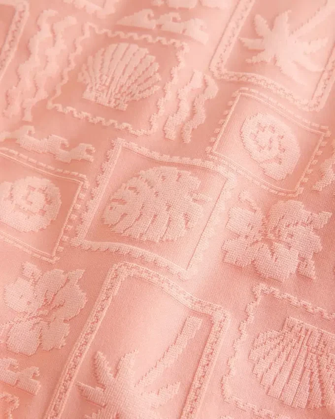 Jacquard Double-Strap Cheeky Bikini Bottom