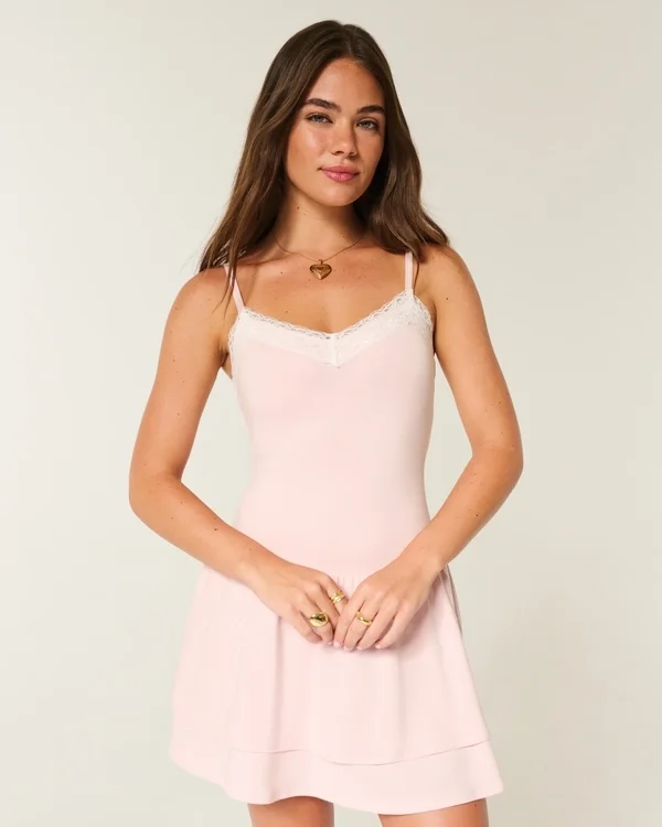 Knit Tiered Mini Dress Knit Tiered Mini Dress