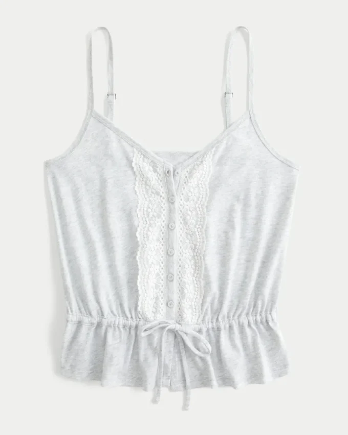 Lace Detail Peplum Top