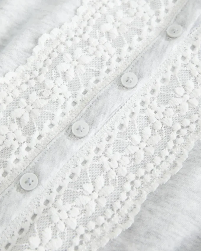 Lace Detail Peplum Top