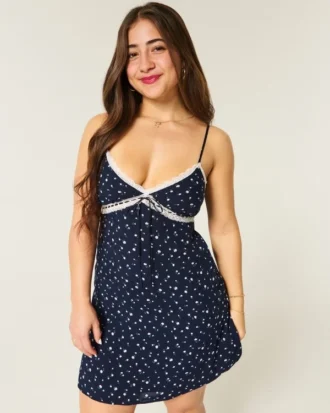 Lace Detail Slip Mini Dress